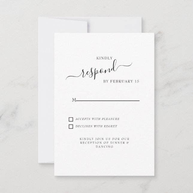 Mariage blanc Swash simple RSVP (Devant)