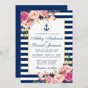 Mariage Bleu Bleu Bleu Bleu Bleu Invitation Rose