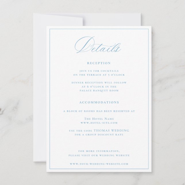 Mariage bleu clair Détails Carte de boîtier (Devant)