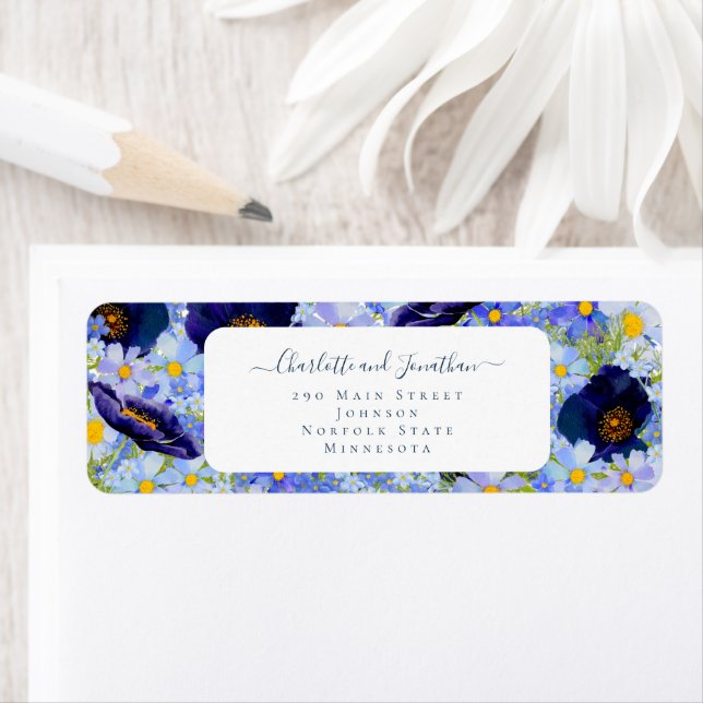 Mariage bleu Fleur sauvage moderne (En situation)