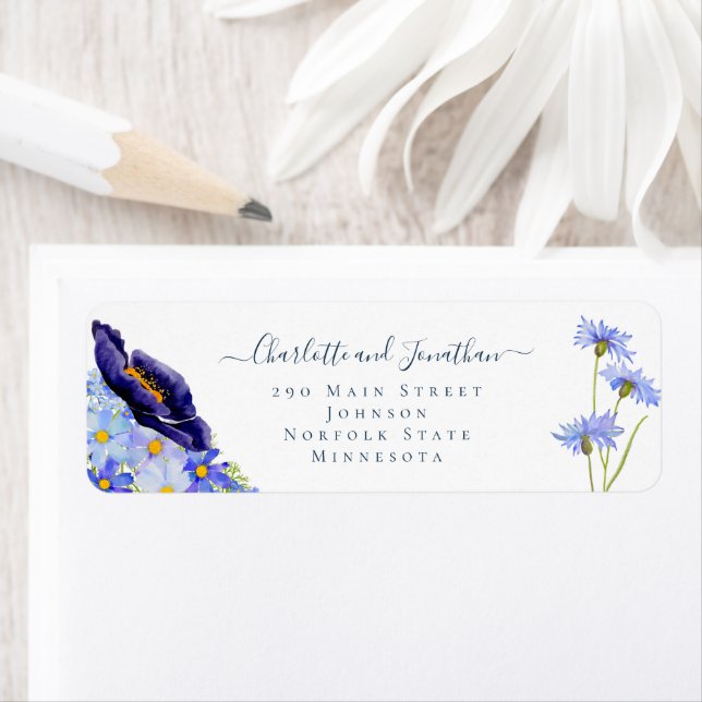 Mariage bleu Fleur sauvage moderne (En situation)