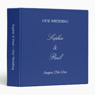 Mariage bleu foncé Personnalisé 3 anneau Classeur