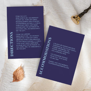 Mariage bleu moderne Détails Carte de boîtier