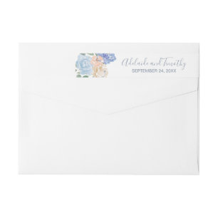 Mariage bleu poussiéreux autour du Étiquette