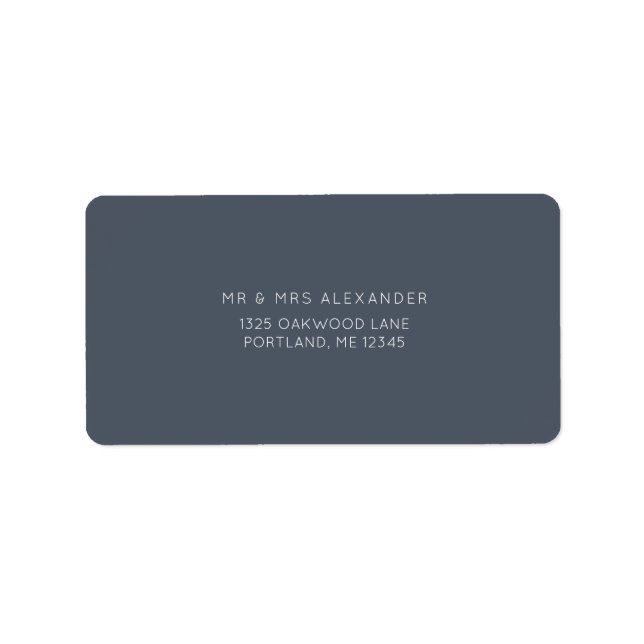 Mariage bleu romantique Dusty Étiquette de retour (Devant)