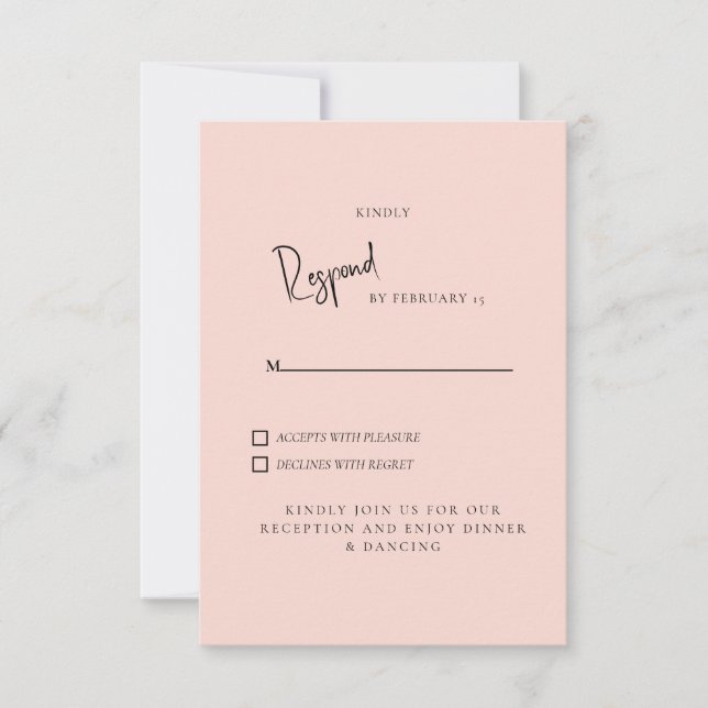 Mariage Blush simple RSVP (Devant)