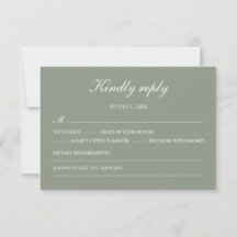 Mariage Bohème Vert Moderne Simple Élégant RSVP