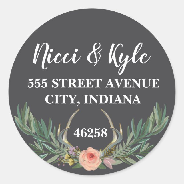 Mariage Boho rustique retour Étiquette de adresse  (Devant)