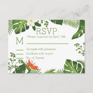 Mariage botanique du thème tropical RSVP
