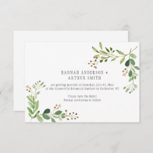 Mariage Botanique Enregistrer La Date Invitations