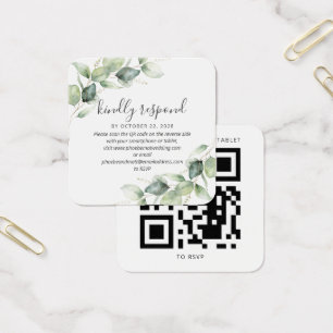 Mariage botanique moderne Eucalyptus QR Code RSVP
