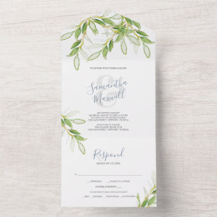 Mariage Botanique Simple Tout En Une Invitation