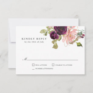 Mariage Bourgogne et rose rousse RSVP
