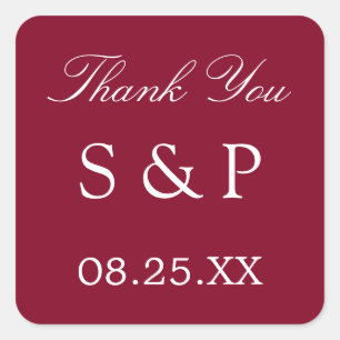Mariage Bourgogne Favor Merci Sticker