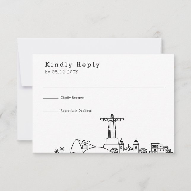 Mariage Brésilien | RSVP Ligne d'Horizon Personnal (Devant)