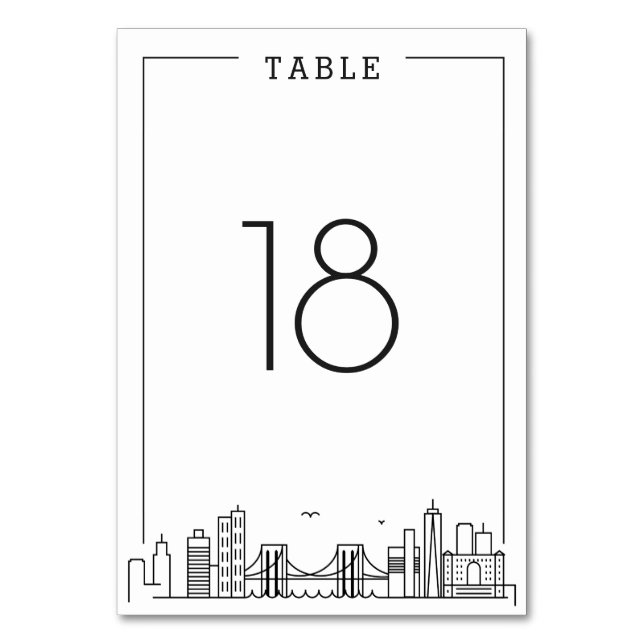 Mariage Brooklyn | Numéro de table (Par défaut)