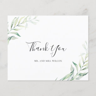 Mariage Budget Sage Eucalyptus Carte de remercieme
