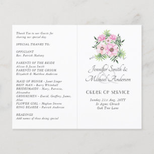Mariage budgétaire Feuille de taille florale rose