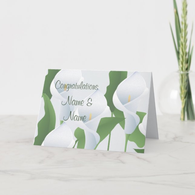 Mariage Calla Lilies Félicitations Carte de voeux (Devant)