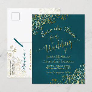 Mariage Calligraphie Sépia et Or Cartes de Pré-Rés
