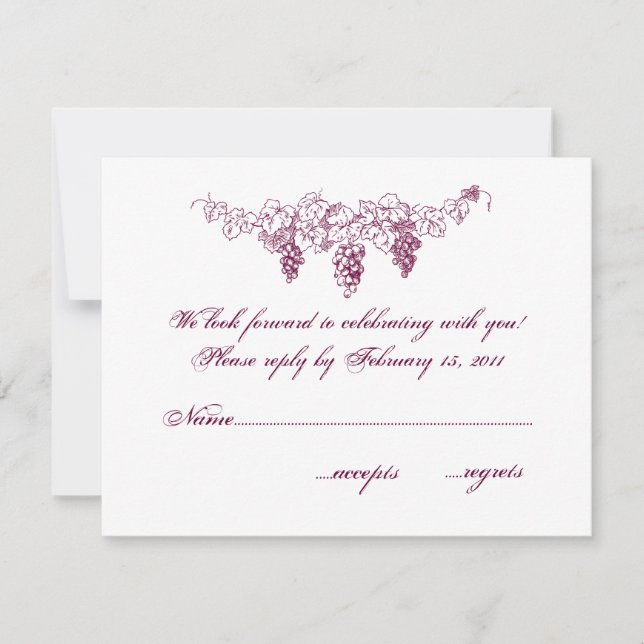 Mariage campagnard à vin RSVP (Devant)
