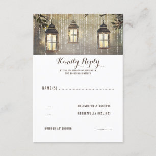 Mariage campagnard de lanternes rustiques RSVP