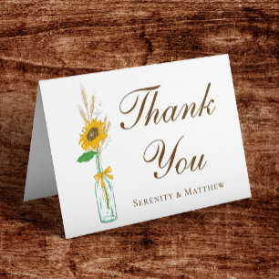 Mariage campagnard de Merci floral de tournesol Bo