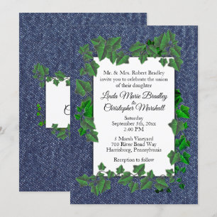 Mariage campagnard Denim Vines Invitation 5" x 7"