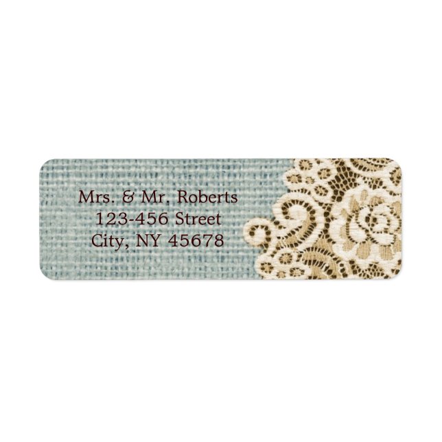 mariage campagnard en dentelle beige bleu rustique (Devant)