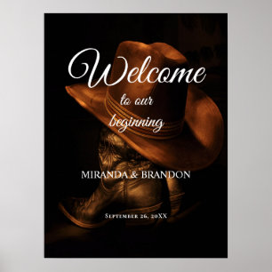 Mariage campagnard Rustic Cowboy Boots Affiche de 