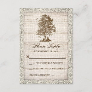 mariage campagnard rustique RSVP de vieil arbre