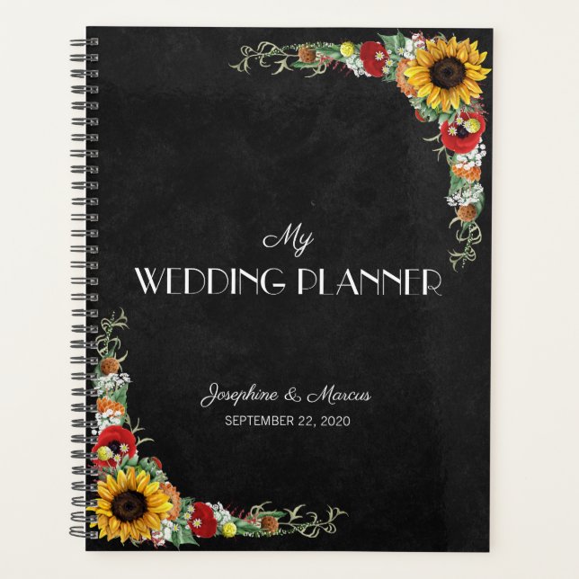 Mariage campagnard Sunflower Rustic Chalkboard (Devant)
