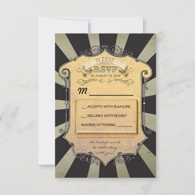 mariage carnaval RSVP - rayures noires (Devant)