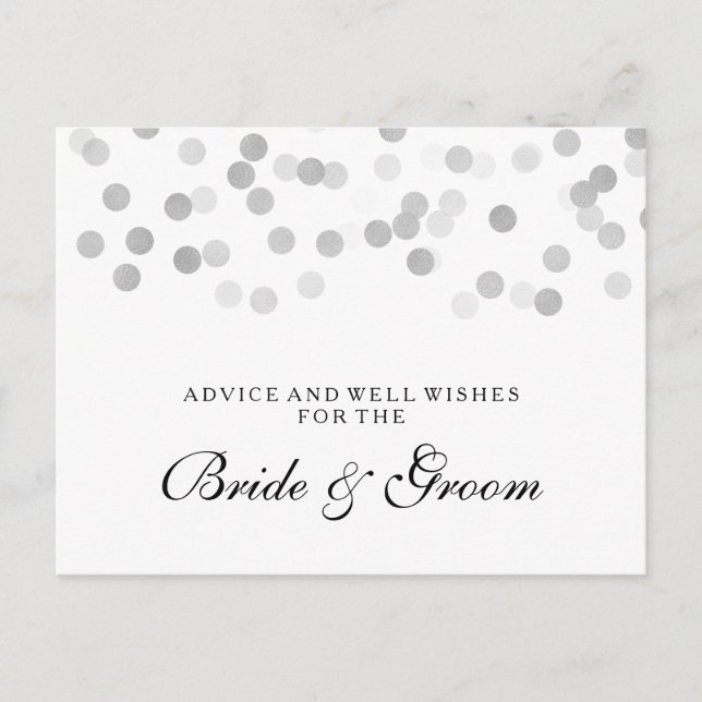 Mariage Carte conseil Silver Foil Parties scintill (Devant)