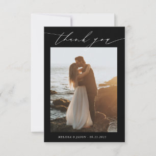 Mariage Carte de remerciements de typographie mari