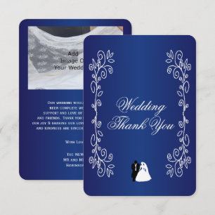 Mariage Carte de remerciements Royal Blue Bride
