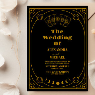 Mariage Carte de Tarot Élégante en Or