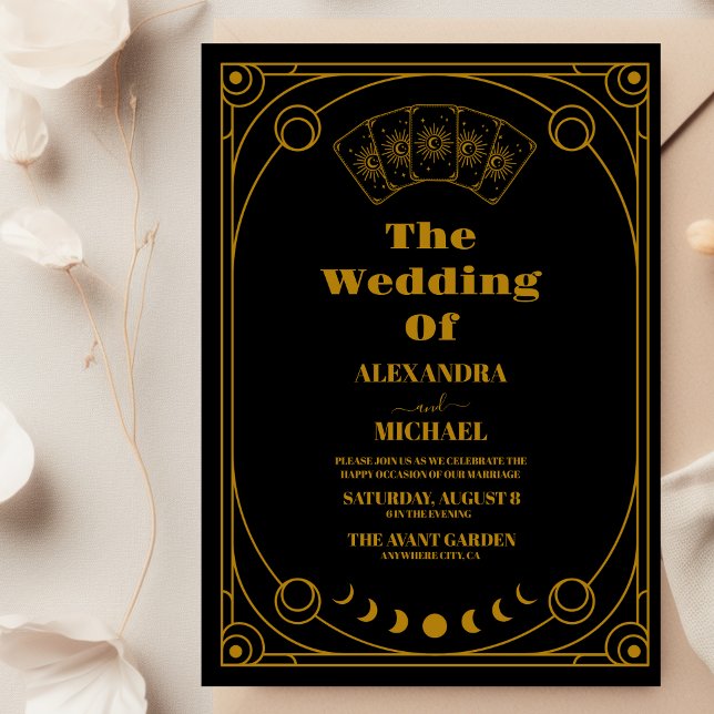 Mariage Carte de Tarot Élégante en Or (Créateur téléchargé)