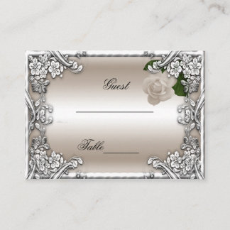 Mariage Cartes de Crème Rose Argent Blanc