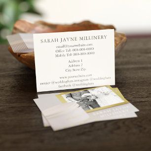 Mariage Casquette designer Milliner Carte de visit