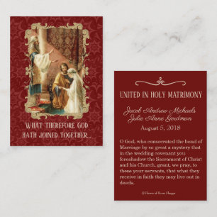 Mariage catholique Favoriser Carte Sainte Damask M