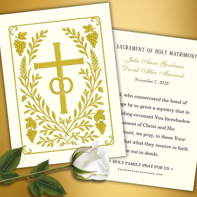 Mariage catholique Keepsaké | Croix d'or (Créateur téléchargé)