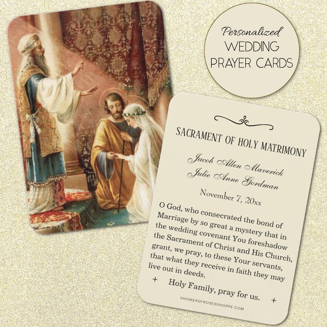 Mariage catholique traditionnel Favoriser la Carte (Personalized Traditional Catholic Wedding Prayer Cards)