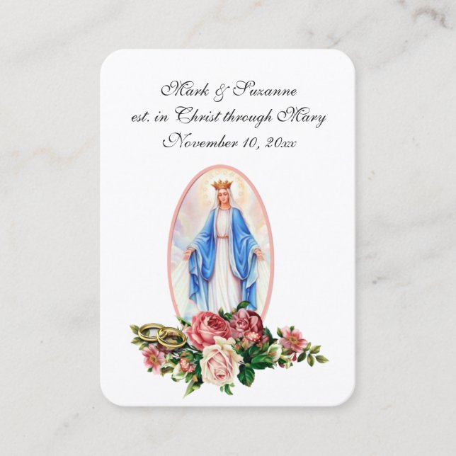 Mariage catholique Vierge Marie Religieuse Carte S (Devant)