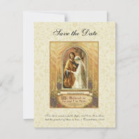 Mariage Catholique Vintage Faire-Part Religieux d