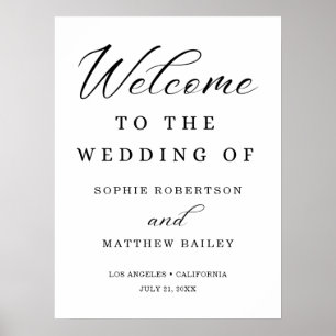 Mariage Celebration Modern Script Welcome Poster