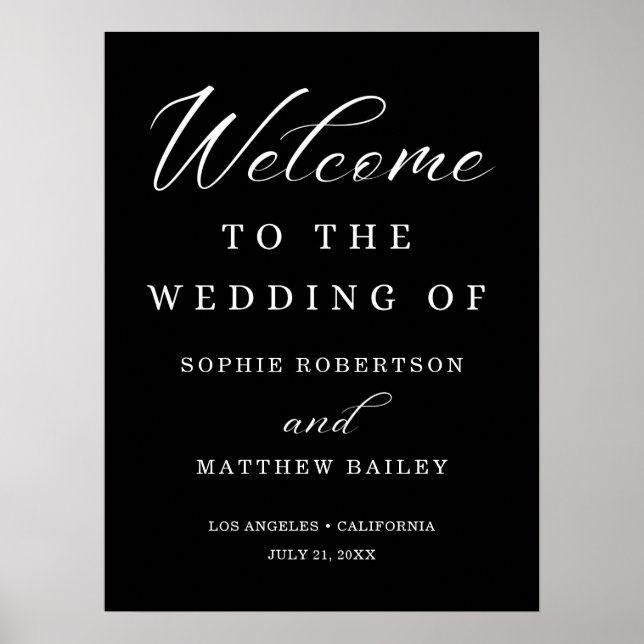 Mariage Celebration Modern Script Welcome Poster (Devant)