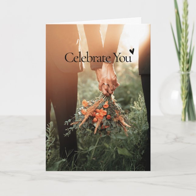 Mariage Célébrez votre carte de voeux pliée (Devant)