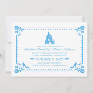 Mariage Cendrillon Castle & Flowers Invitation