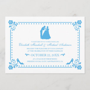 Mariage Cendrillon   Invitation Silhouette & Fleur